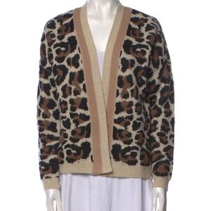 Line and Dot Cheetah Print open cardigan S